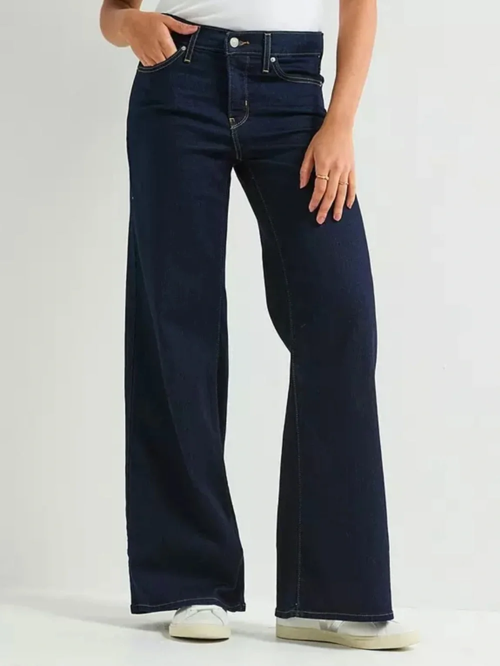 Levi’s 318 Shaping Wide Leg Jeans NWT Dark Wash High Rise Size 30x30 - Picture 4 of 8